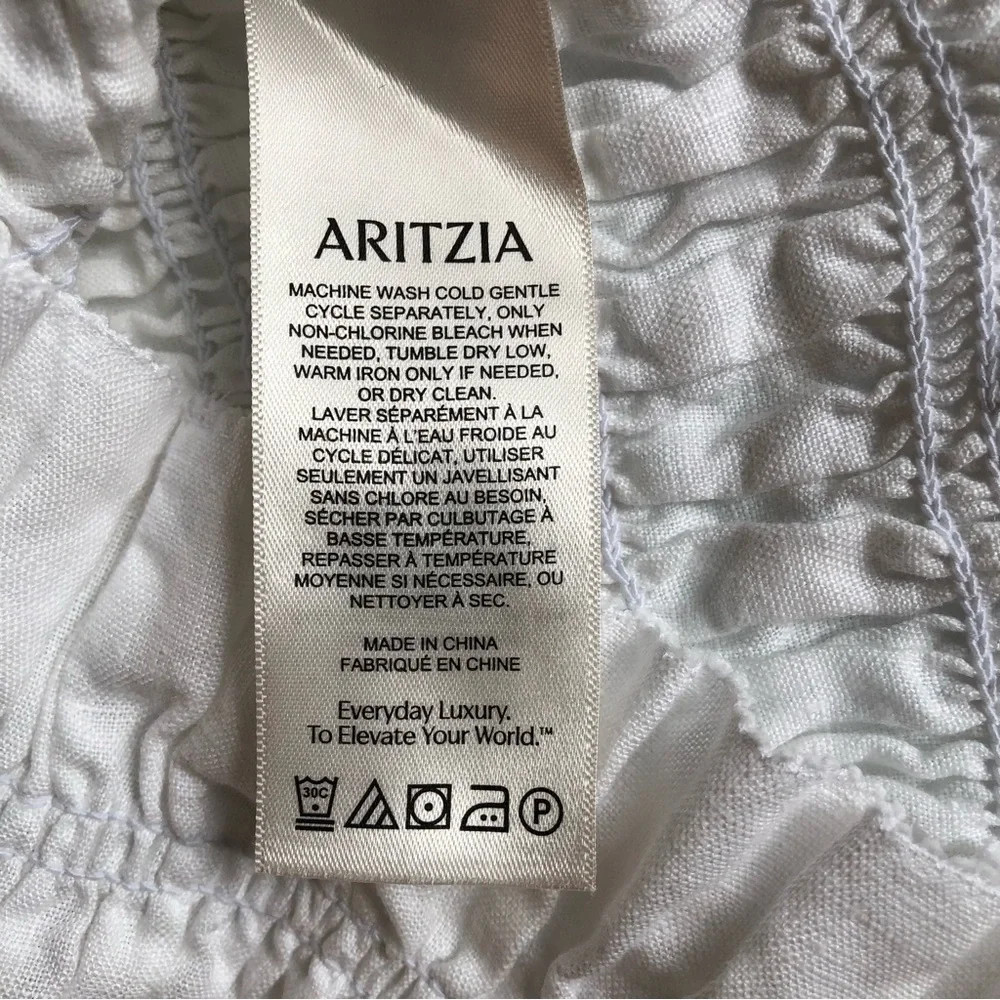 Wilfred 100% ORGANIC Linen Elegant White Blouse Top Size XS - Picture 6 of 7